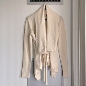 HUGO BOSS Cream Drape Wool Blend Cardigan